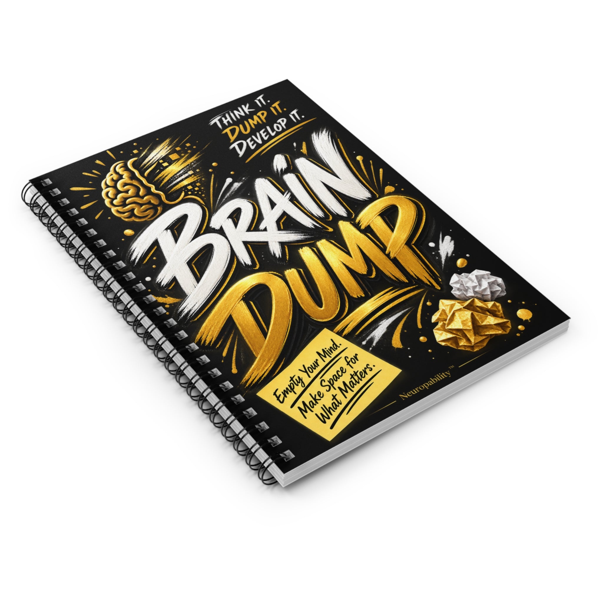 Brain Dump Spiral Notebook - Ruled Line